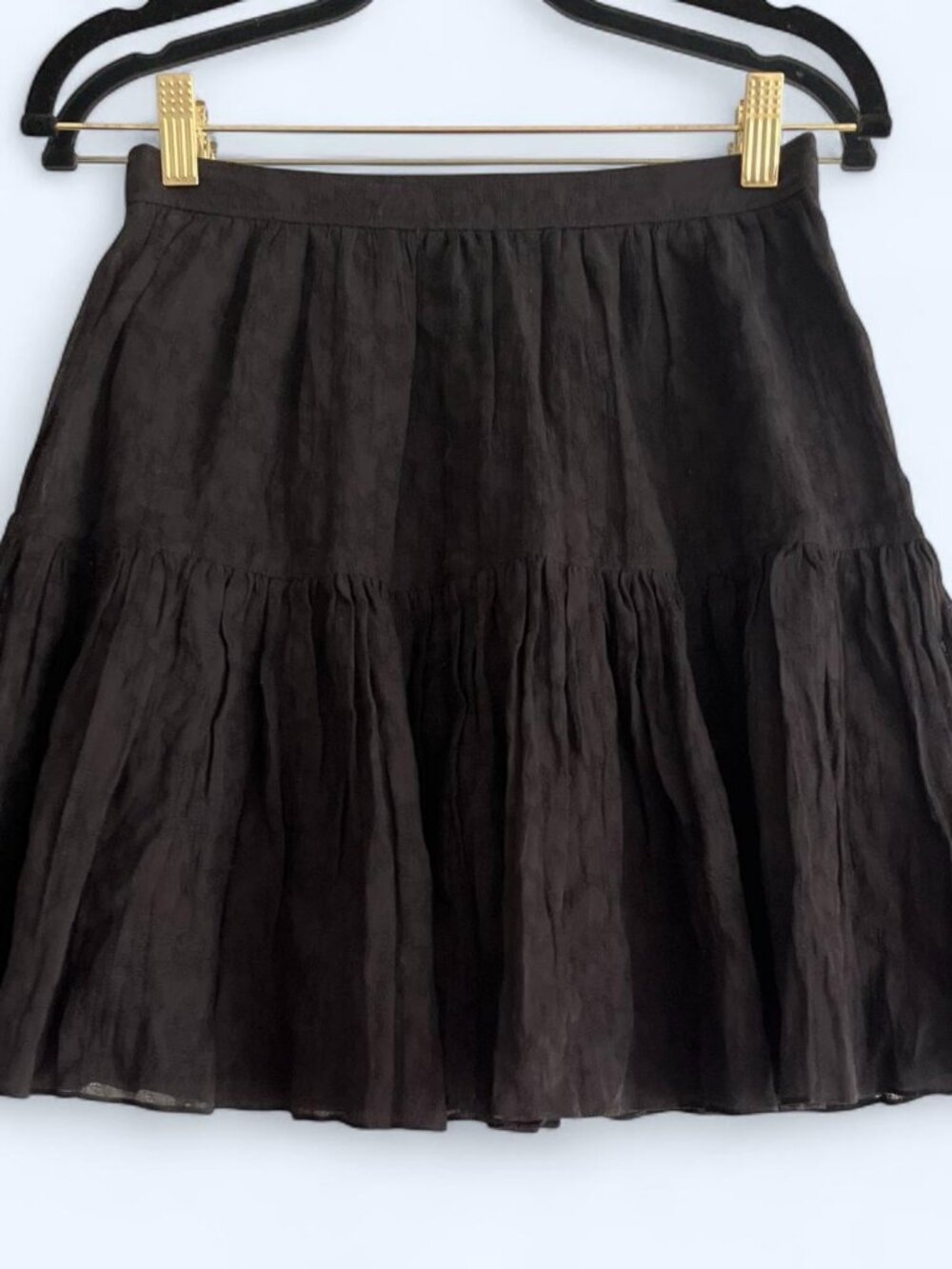 Saint Laurent Hedi Slimane era black cotton mini skirt fully lined FR38 (fits XS